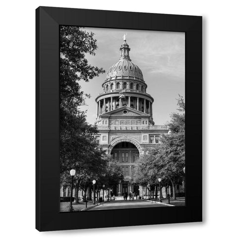 The Texas Capitol, Austin, Texas, 2014 - Black and White Black Modern Wood Framed Art Print by Highmith, Carol