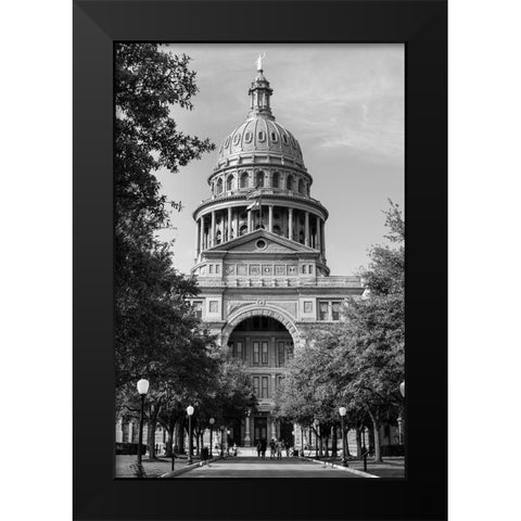The Texas Capitol, Austin, Texas, 2014 - Black and White Black Modern Wood Framed Art Print by Highmith, Carol