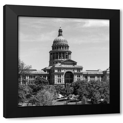 The Texas Capitol, Austin, Texas, 2014 - Black and White Black Modern Wood Framed Art Print with Double Matting by Highmith, Carol