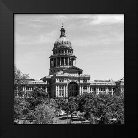 The Texas Capitol, Austin, Texas, 2014 - Black and White Black Modern Wood Framed Art Print by Highmith, Carol