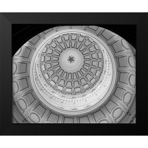 The Texas Capitol Dome, Austin Texas - Black and White Black Modern Wood Framed Art Print by Highmith, Carol