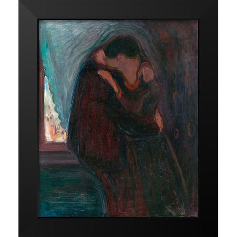 The Kiss, 1897 Black Modern Wood Framed Art Print by Munch, Edvard