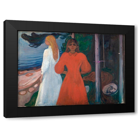 Red and White, 1899-1900 Black Modern Wood Framed Art Print with Double Matting by Munch, Edvard