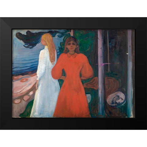 Red and White, 1899-1900 Black Modern Wood Framed Art Print by Munch, Edvard