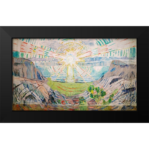 The Sun, 1910-1911 Black Modern Wood Framed Art Print by Munch, Edvard