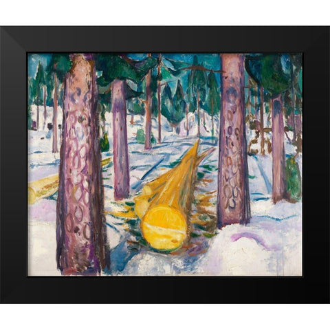 The Yellow Log, 1912 Black Modern Wood Framed Art Print by Munch, Edvard
