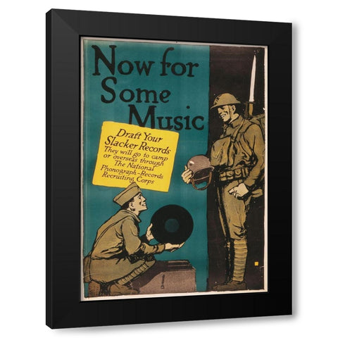 Now for Some Music, 1917 Black Modern Wood Framed Art Print with Double Matting by Falls, Charles Buckles