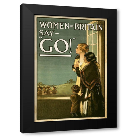 Women of Britain say - Go! Black Modern Wood Framed Art Print by Kealey, E.P.