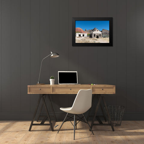 The Contrabando, a ghost town in Big Bend Ranch State Park Black Modern Wood Framed Art Print by Highmith, Carol