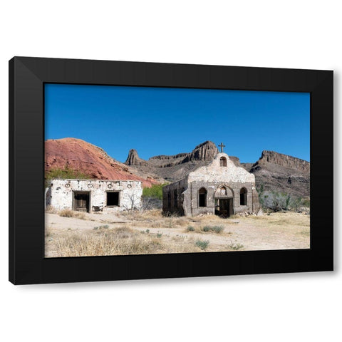 The Contrabando, a ghost town in Big Bend Ranch State Park Black Modern Wood Framed Art Print with Double Matting by Highmith, Carol