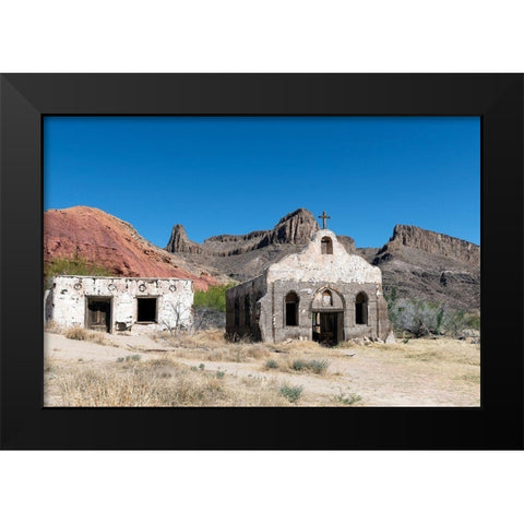The Contrabando, a ghost town in Big Bend Ranch State Park Black Modern Wood Framed Art Print by Highmith, Carol