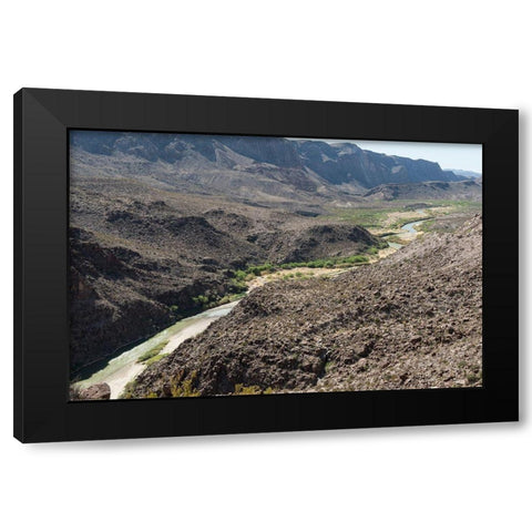 View of the Rio Grande River along Texas Rt. 170 Black Modern Wood Framed Art Print by Highmith, Carol