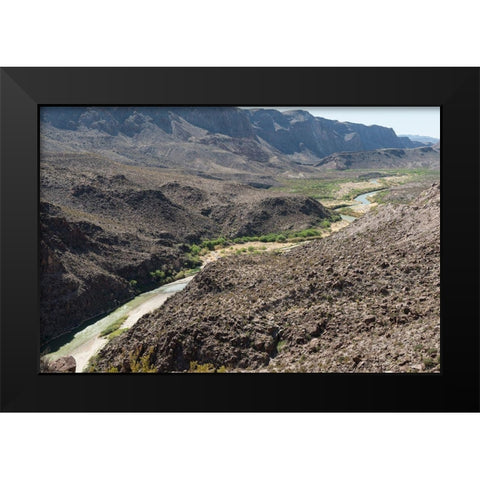 View of the Rio Grande River along Texas Rt. 170 Black Modern Wood Framed Art Print by Highmith, Carol