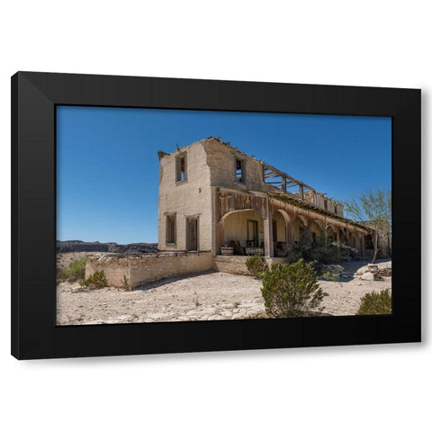 Remains of an old structure in Terilingua, southern Brewster County, TX Black Modern Wood Framed Art Print by Highmith, Carol