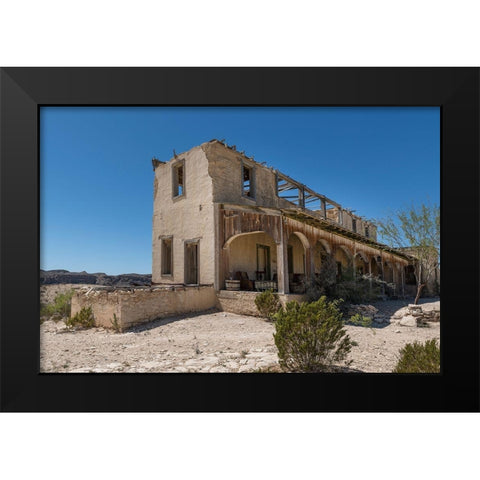 Remains of an old structure in Terilingua, southern Brewster County, TX Black Modern Wood Framed Art Print by Highmith, Carol