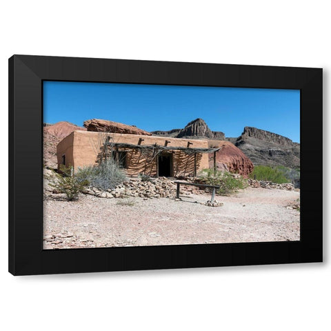 Abandoned movie set along the Rio Grande River in Big Bend Ranch State Park in lower Brewster County Black Modern Wood Framed Art Print by Highmith, Carol