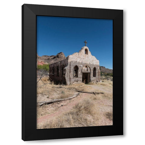 Abandoned movie set along the Rio Grande River in Big Bend Ranch State Park in lower Brewster County Black Modern Wood Framed Art Print by Highmith, Carol