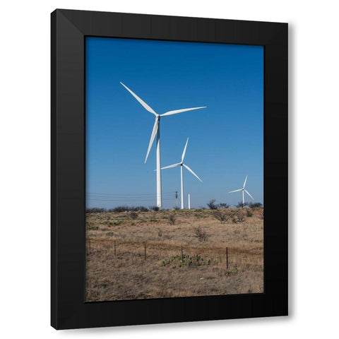 Wind turbines in Shackelford County, TX, northeast of Abilene Black Modern Wood Framed Art Print with Double Matting by Highmith, Carol