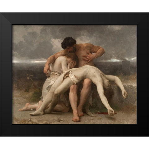 The First Mourning, 1888 Black Modern Wood Framed Art Print by Bouguereau, William-Adolphe