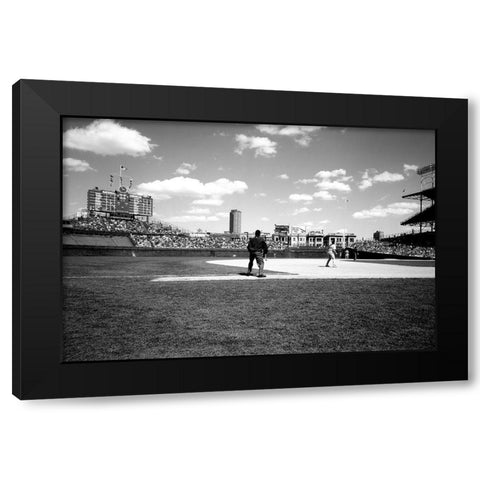 Ballgame at historic Wrigley Field Chicago Illinois Black Modern Wood Framed Art Print with Double Matting by Highsmith, Carol