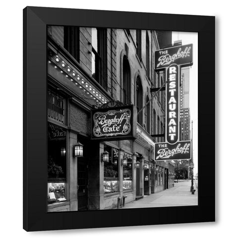 Berghoffs Restaurant Chicago Illinois Black Modern Wood Framed Art Print with Double Matting by Highsmith, Carol