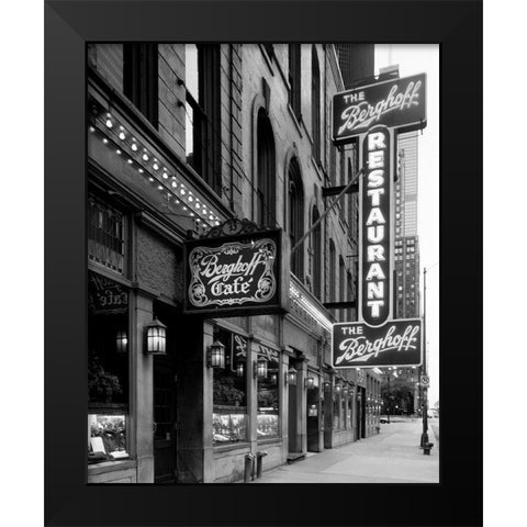 Berghoffs Restaurant Chicago Illinois Black Modern Wood Framed Art Print by Highsmith, Carol