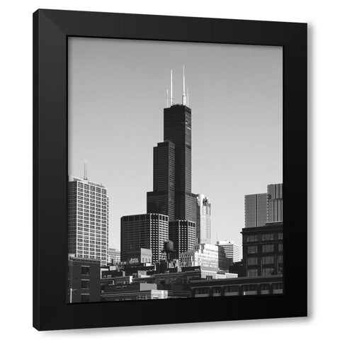 Sears Tower Chicago Illinois Black Modern Wood Framed Art Print with Double Matting by Highsmith, Carol