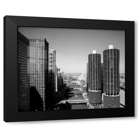 Marina city overlook Chicago Illinois Black Modern Wood Framed Art Print with Double Matting by Highsmith, Carol