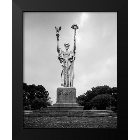 Statue Republic for the Worlds Columbian Exposition Chicago Illinois Black Modern Wood Framed Art Print by Highsmith, Carol