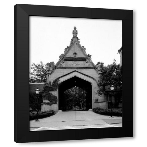 Entry gate to the University of Chicago Illinois Black Modern Wood Framed Art Print with Double Matting by Highsmith, Carol