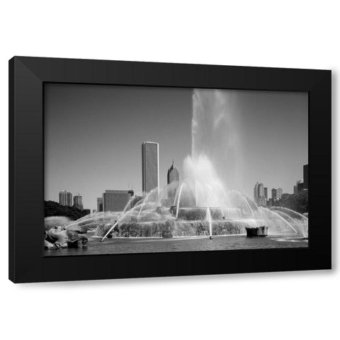Buckingham fountain Chicago Illinois Black Modern Wood Framed Art Print by Highsmith, Carol
