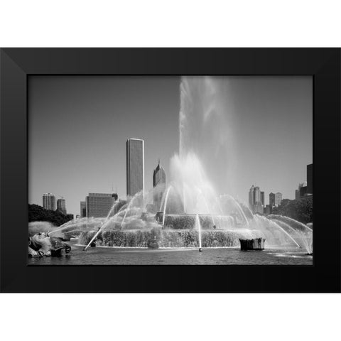 Buckingham fountain Chicago Illinois Black Modern Wood Framed Art Print by Highsmith, Carol