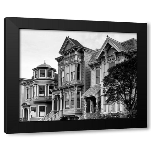 Row mansions loaded with gingerbread San Francisco California Black Modern Wood Framed Art Print with Double Matting by Highsmith, Carol