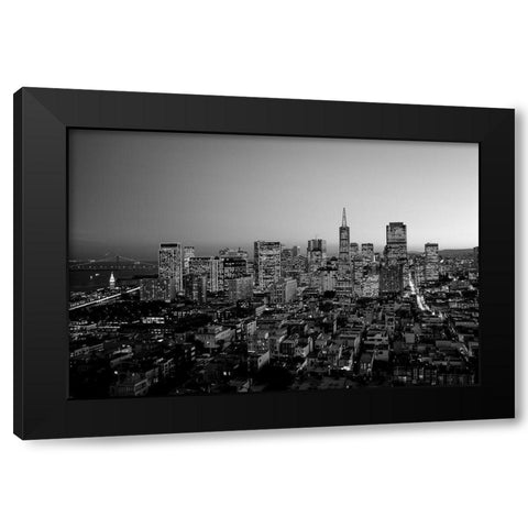 San Francisco California at dusk Black Modern Wood Framed Art Print with Double Matting by Highsmith, Carol
