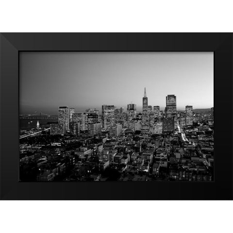 San Francisco California at dusk Black Modern Wood Framed Art Print by Highsmith, Carol