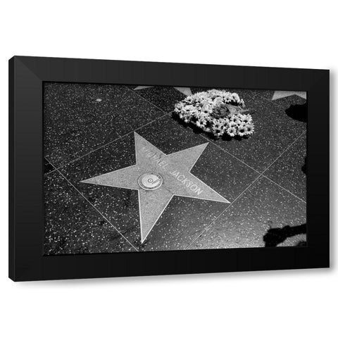 Michael Jacksons star on the Hollywood Walk of Fame Los Angeles California Black Modern Wood Framed Art Print by Highsmith, Carol