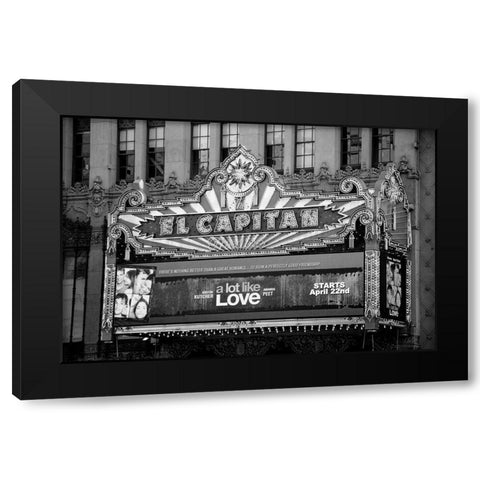 El Capitan Theatre Marquee Los Angeles California Black Modern Wood Framed Art Print with Double Matting by Highsmith, Carol