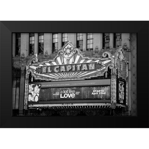 El Capitan Theatre Marquee Los Angeles California Black Modern Wood Framed Art Print by Highsmith, Carol