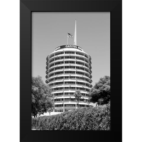 The Capitol Records Tower Los Angeles California Black Modern Wood Framed Art Print by Highsmith, Carol