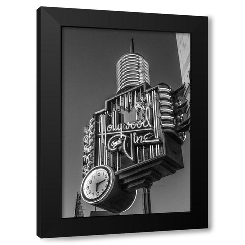 A neon sign from Hollywood and Vine Los Angeles California Black Modern Wood Framed Art Print with Double Matting by Highsmith, Carol