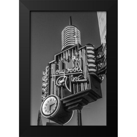 A neon sign from Hollywood and Vine Los Angeles California Black Modern Wood Framed Art Print by Highsmith, Carol