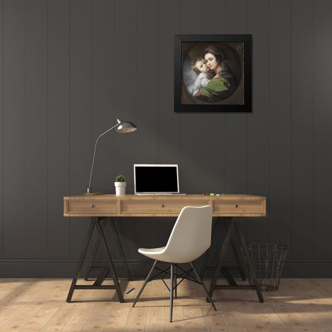 Elizabeth Shewell West and Her Son Raphael Black Modern Wood Framed Art Print by West, Benjamin