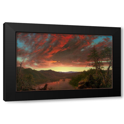 Twilight in the Wilderness Black Modern Wood Framed Art Print by Church, Frederic Edwin
