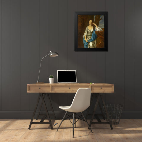 Catherine Greene Black Modern Wood Framed Art Print by Copley, John Singleton