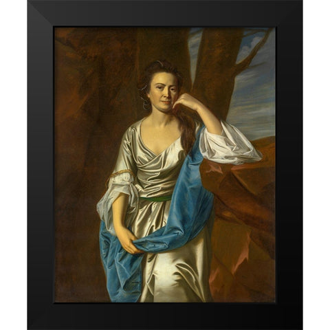 Catherine Greene Black Modern Wood Framed Art Print by Copley, John Singleton