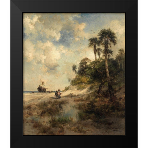 Fort George Island Florida Black Modern Wood Framed Art Print by Moran, Thomas