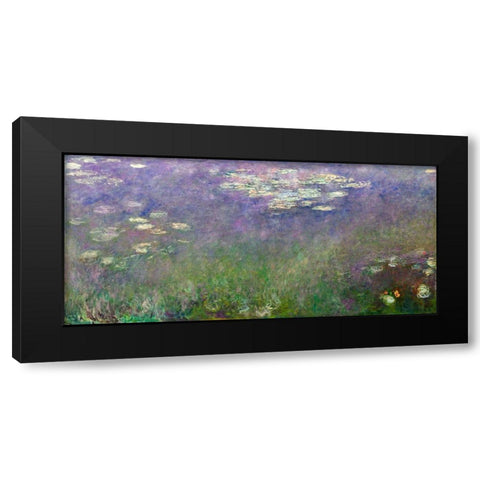 Water Lilies Agapanthus Black Modern Wood Framed Art Print with Double Matting by Monet, Claude