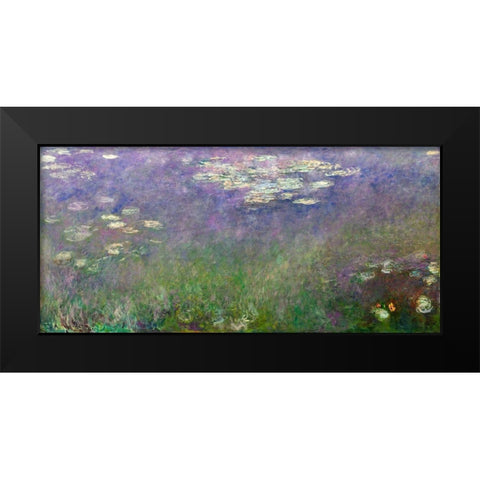 Water Lilies Agapanthus Black Modern Wood Framed Art Print by Monet, Claude