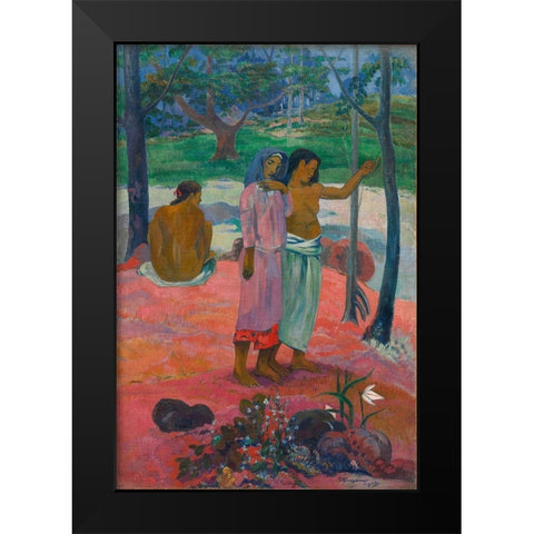 The Call Black Modern Wood Framed Art Print by Gauguin, Paul