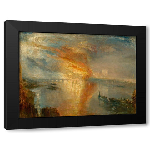 The Burning of the Houses of Lords and Commons 16 October 1834 Black Modern Wood Framed Art Print by Turner, Joseph Mallord William